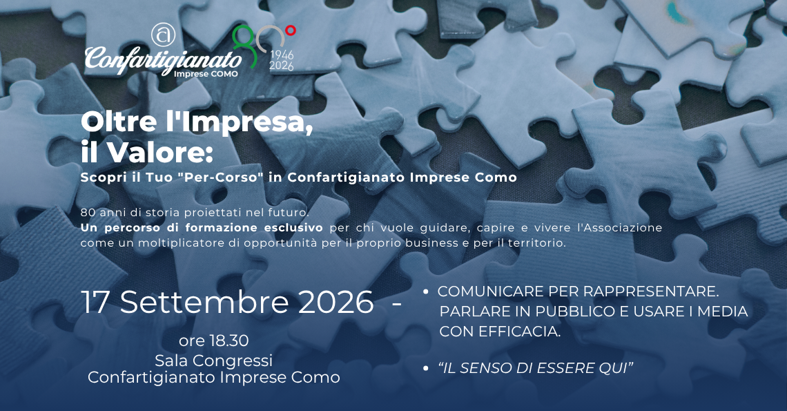 PER-CORSO FORMATIVO PER DIRIGENTI “OLTRE L’IMPRESA, IL VALORE”: IL 17 SETTEMBRE L’APPUNTAMENTO CONCLUSIVO